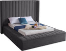 Kiki Grey Velvet Full Bed (3 Boxes) - NY Furniture Direct (NY)