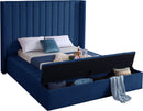 Kiki Navy Velvet King Bed (3 Boxes) - NY Furniture Direct (NY)
