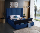 Kiki Navy Velvet King Bed (3 Boxes) - NY Furniture Direct (NY)