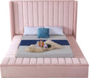 Kiki Pink Velvet Queen Bed (3 Boxes) - NY Furniture Direct (NY)