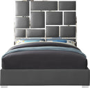 Milan Grey Faux Leather Queen Bed - NY Furniture Direct (NY)