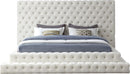 Revel Cream Velvet King Bed (3 Boxes)