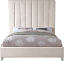 Via Cream Velvet King Bed - NY Furniture Direct (NY)