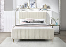Zara Cream Velvet Queen Bed (3 Boxes) - NY Furniture Direct (NY)