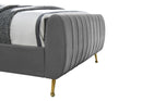 Zara Grey Velvet Queen Bed (3 Boxes) - NY Furniture Direct (NY)