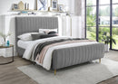 Zara Grey Velvet Queen Bed (3 Boxes) - NY Furniture Direct (NY)