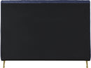 Zara Navy Velvet Queen Bed (3 Boxes) - NY Furniture Direct (NY)