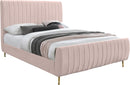 Zara Pink Velvet Queen Bed (3 Boxes) - NY Furniture Direct (NY)