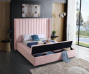 Kiki Pink Velvet Queen Bed (3 Boxes) - NY Furniture Direct (NY)