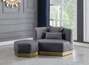 Marquis Grey Velvet Ottoman