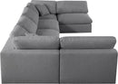 Serene Grey Linen Fabric Deluxe Cloud Modular Sectional
