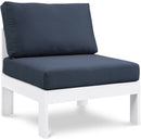Nizuc Navy Waterproof Fabric Outdoor Patio Aluminum Armless Chair