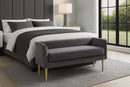 Audrey Grey Velvet Bench