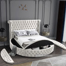 Luxus Cream Velvet King Bed (3 Boxes)