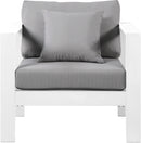 Nizuc Grey Waterproof Fabric Outdoor Patio Aluminum Arm Chair