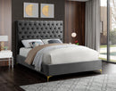 Cruz Grey Velvet Full Bed