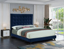 Elly Navy Velvet King Bed