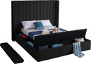 Kiki Black Velvet Queen Bed (3 Boxes)