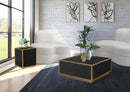 Glitz Black Faux Marble End Table