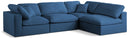 Plush Navy Velvet Standard Cloud Modular Sectional