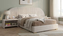 Cleo Cream Velvet King Bed (3 Boxes)