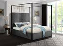 Jax Grey Velvet Queen Bed