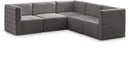 Quincy Grey Velvet Modular Sectional