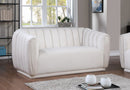 Dixie Cream Velvet Loveseat