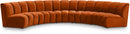Infinity Cognac Velvet 5pc. Modular Sectional
