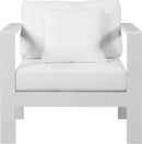 Nizuc White Waterproof Fabric Outdoor Patio Aluminum Arm Chair