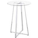Zanella Glass Top Bar Table Chrome - NY Furniture Direct (NY)