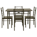 Anna 5-piece Rectangular Dining Set Dark Bronze - NY Furniture Direct (NY)