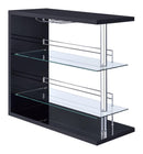 Prescott Rectangular 2-shelf Bar Unit Glossy Black - NY Furniture Direct (NY)
