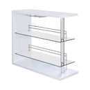 Prescott Rectangular 2-shelf Bar Unit Glossy White - NY Furniture Direct (NY)