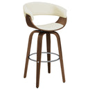 Zion Upholstered Swivel Bar Stool Walnut and Ecru - NY Furniture Direct (NY)