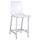 Juelia Counter Height Stools Chrome and Clear Acrylic (Set of 2) - NY Furniture Direct (NY)