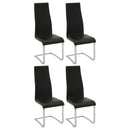Montclair High Back Dining Chairs Black and Chrome (Set of 4) - NY Furniture Direct (NY)