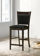 Jaden Upholstered Counter Height Stools Black and Espresso (Set of 2) - NY Furniture Direct (NY)