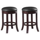 Aboushi Swivel Counter Height Stools with Upholstered Seat Brown (Set of 2) - NY Furniture Direct (NY)