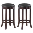 Aboushi Swivel Bar Stools with Upholstered Seat Brown (Set of 2) - NY Furniture Direct (NY)
