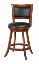 Broxton Upholstered Swivel Counter Height Stools Chestnut and Black (Set of 2) - NY Furniture Direct (NY)