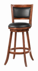 Broxton Upholstered Swivel Bar Stools Chestnut and Black (Set of 2) - NY Furniture Direct (NY)