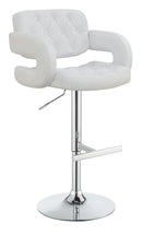 Brandi Adjustable Bar Stool Chrome and White - NY Furniture Direct (NY)