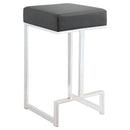 Gervase Square Counter Height Stool Grey and Chrome - NY Furniture Direct (NY)