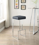 Gervase Square Bar Stool Black and Chrome - NY Furniture Direct (NY)
