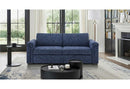 U0211 Navy Pull Out Sofa Bed with LED Acrylic Shelves and Speakers