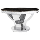 Anchorage Round Dining Table Chrome and Black - NY Furniture Direct (NY)