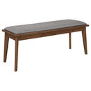 Alfredo Upholstered Dining Bench Grey and Natural Walnut - NY Furniture Direct (NY)