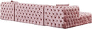 Coco Pink Velvet 3pc. Sectional (3 Boxes)