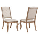 Brockway Tufted Side Chairs Cream and Barley Brown (Set of 2) - NY Furniture Direct (NY)